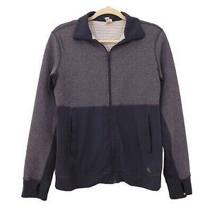 Adidas Climalite Full Zip Jacket Size M Ribbed Upper Collared Blue/Gray EUC B97